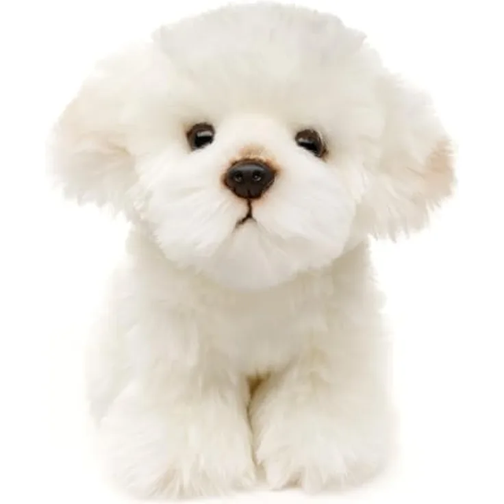 Uni-Toys Malteser Plüsch-Hund, 18 cm hoch, lebensecht, aus hochwertiger Acryl-Faser, nachhaltig mit 100% recyceltem Füllmaterial