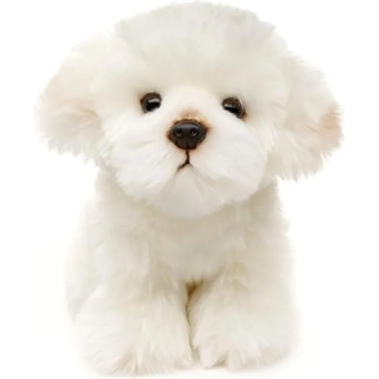 Uni-Toys Malteser Plüsch-Hund, 18 cm hoch, lebensecht, aus hochwertiger Acryl-Faser, nachhaltig mit 100% recyceltem Füllmaterial – Bild 1