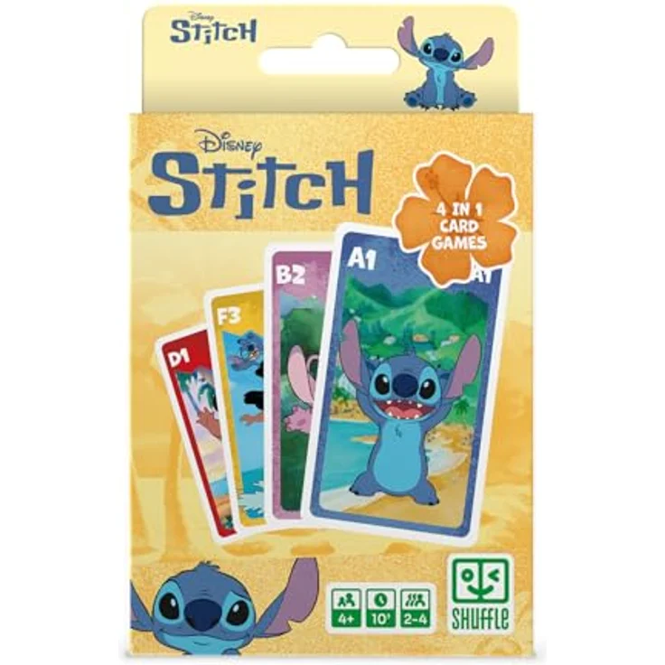 Cartamundi Bicycle - Disney Stitch - FSC Quartett, Kartenspiel für Kinder ab 3 Jahren, mit verschluckbaren Kleinteilen – Bild 2