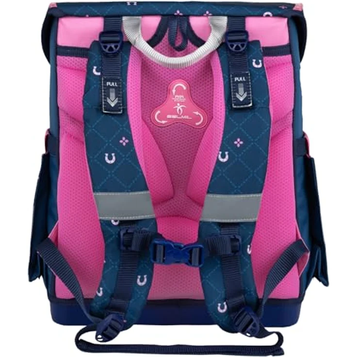 Belmil Compact mit Patches Schulranzen Set 5-teilig, 19 L Volumen, mit Brustgurt, für DIN A4, (405-41/AG/B/S) (Meet Your Horses) – Bild 5