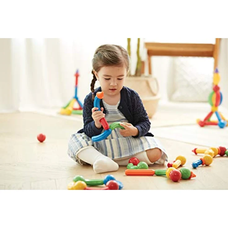 Stick-O magnetische Bausteine für Kinder ab 1 Jahre, kreatives Konstruktionsspielzeug, Lernspielzeug mit Magnet, 36 Modelle für Mädchen und Jungen, Montessori Spielzeug, 20 Teile Set, – Bild 4