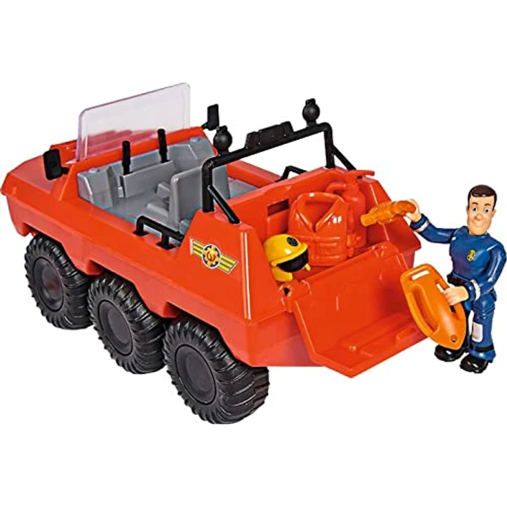 SIMBA Feuerwehrmann Sam Hydrus, Amphibien-Spielzeug-Auto mit 1 Figur und Zubehör, 20 cm – Bild 4