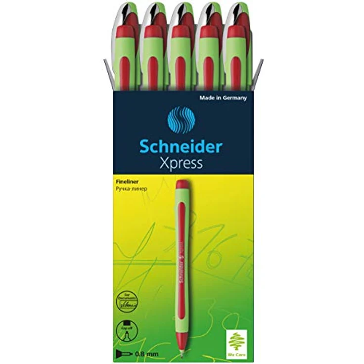 Schneider 190002 Xpress Fineliner (Strichstärke 0,8 mm, dokumentenecht) 10er Packung rot – Bild 2