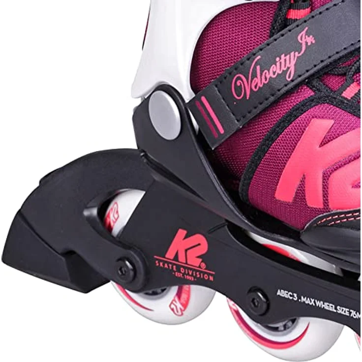 K2 Inline Skates Mädchen Velocity JR G, verstellbar, black - purple - white – Bild 3