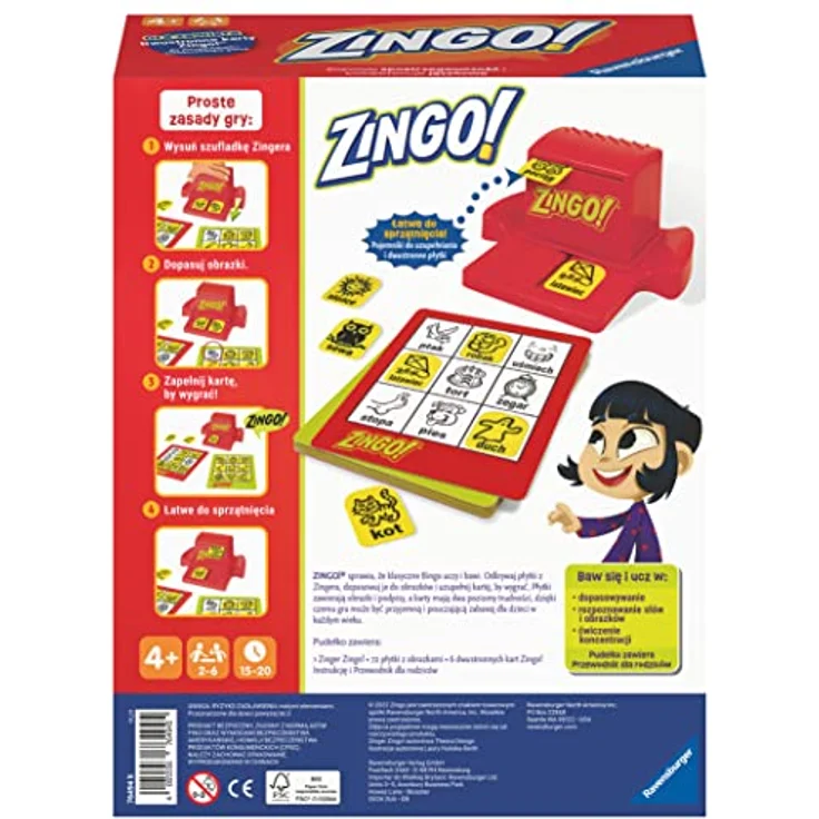 RAVENSBURGER Zingo!, interaktives Brettspiel für Kinder ab 4 Jahren, fördert Lesen, 2-6 Spieler – Bild 4