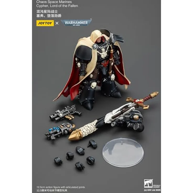 JOYTOY Warhammer 40.000 Chaos Space Marines The Fallen Lord Cipher, 1:18 Maßstab Figur mit feinen Details und militärischem Design – Bild 3