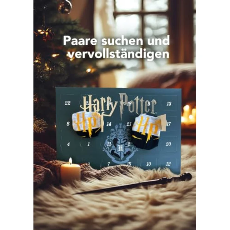 Sockswear HARRY POTTER Socken Adventskalender, Größe 42-46, mehrfarbig, Material: 75% Baumwolle, 22% Polyester, 3% Elastan – Bild 4