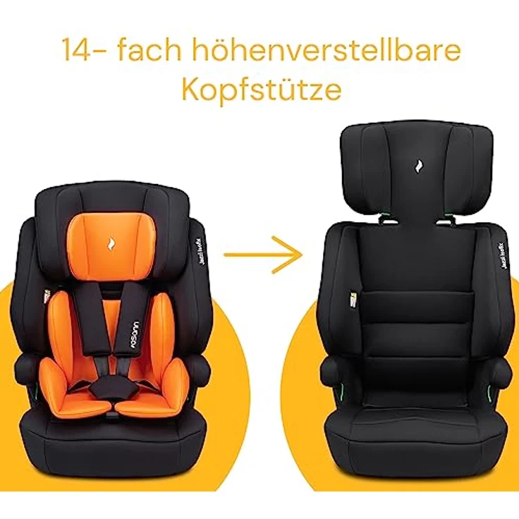 Osann Autokindersitz Jazzi Isofix, mitwachsender Kindersitz, für Kinder von 76-150 cm, in Schwarz – Bild 7