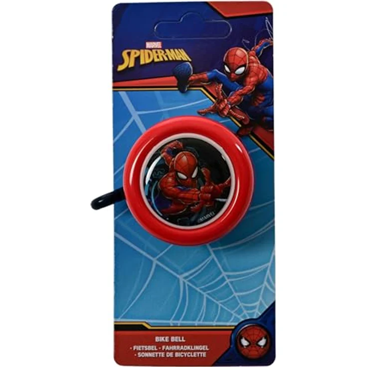 Spiderman Fahrradklingel Kinder Jungen Fahrradglocke Schelle, robustes Metall & Kunststoff, actiongeladene Spider-Man Designs – Bild 1