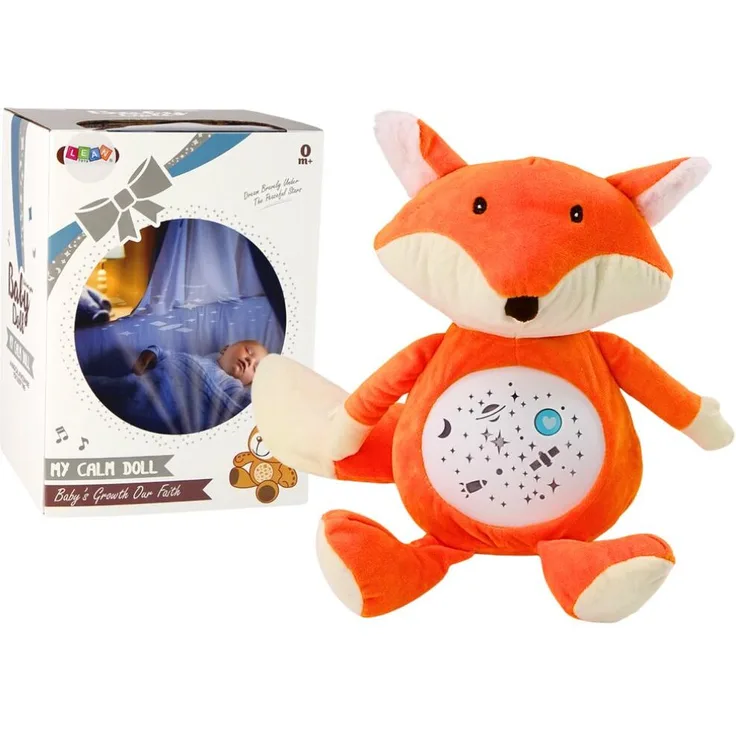 Leantoys Lean Pluszowy Miś Usypiający z Światłem i Dźwiękiem, 26 cm, Lisek