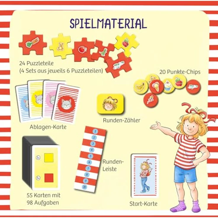 Kosmos 685270 Meine Freundin Conni - Kunterbunter Knobelspaß, Lernspiel für Kinder ab 4 Jahren, 5 Spiele fördern Konzentration, logisches Denken und Feinmotorik – Bild 3
