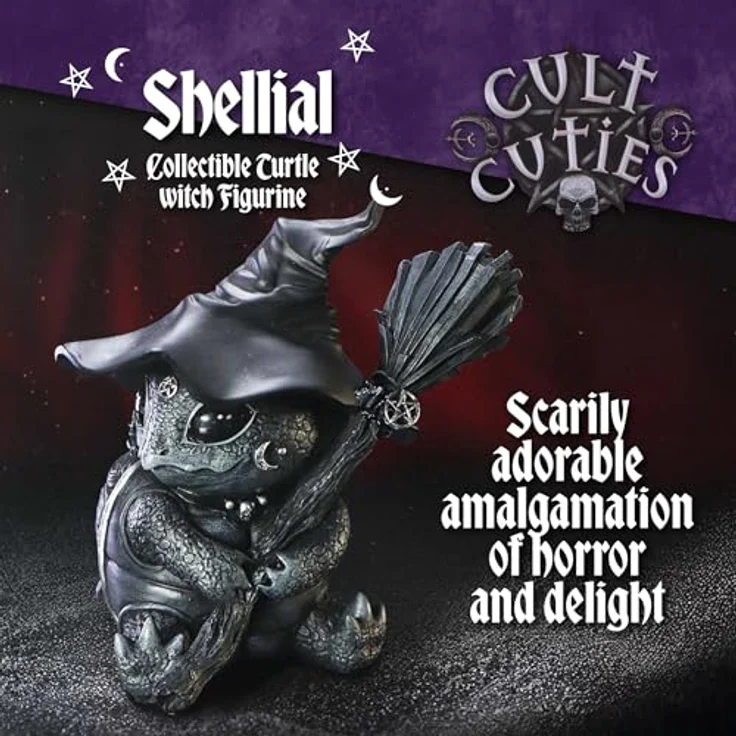 Nemesis Now Cult Cuties Shellial, Handbemalte Sammelfigur aus Harz, schwarz, ca. 8 cm – Bild 3