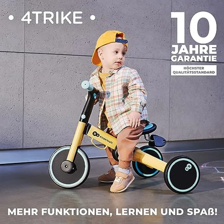 kk Kinderkraft 4TRIKE Dreirad 3 in 1, leicht, ergonomischer Sattel, zusammenklappbar, ab 12 Monate bis 5 Jahre, grau – Bild 2