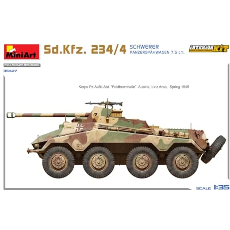 Other 1:35 Sd.Kfz 234/4 Panzerspähwagen, Detailiertes Modell mit Interieur und vier Dekorationsvarianten – Bild 8