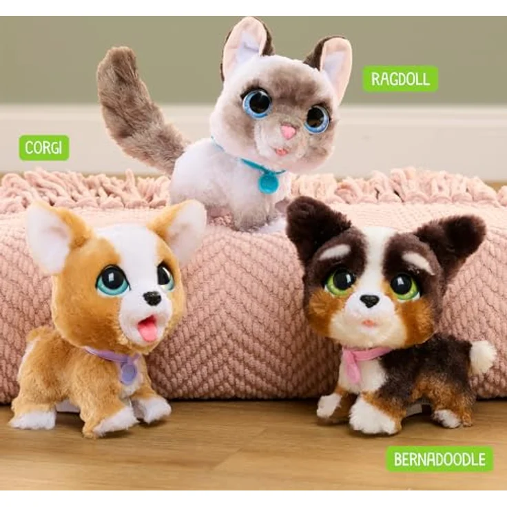 Hasbro Furreal Friends Wag-a-Lots Kitty, Interaktiver Roboter-Kater mit Leine, rosa, 20 cm, für Kinder ab 4 Jahren – Bild 6