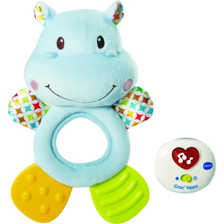 VTech Croc'hippo, Lernspielzeug mit musikalischen Melodien und beruhigenden Funktionen, französische Variante