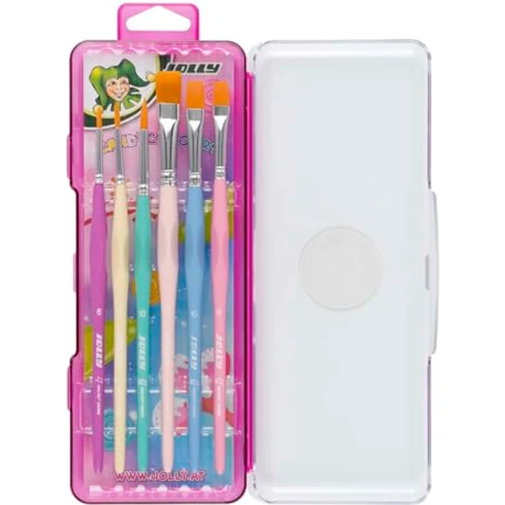 Jolly Dreikantpinsel Set Candy Colours, 6 Malpinsel mit Toray Haar, ergonomischer Dreikant Griff, Pastellfarben, für Deckfarben und Tempera – Bild 1