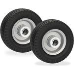 Relaxdays Rad für Roller, E-Scooter, 6x2, 2er Set, Vollgummi, Stahlfelge, Ersatzrad, pannensicher, 50 kg, schwarz/grau