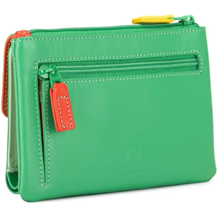Mywalit Geldbörse RFID Schutz, Leder 14 cm x 9 cm x 3 cm, grün – Bild 2