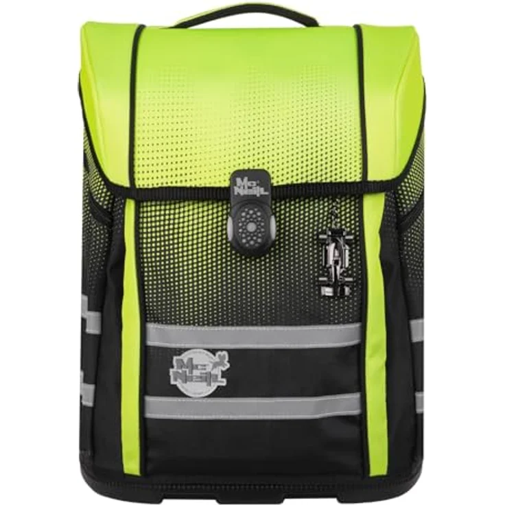 McNeill Schulranzen-Set PERFECTO, GRADIENT LEMON, ergonomisch, ClickFlex-Rückensystem, 22 l Volumen, 5-teilig mit Reflektoren – Bild 3