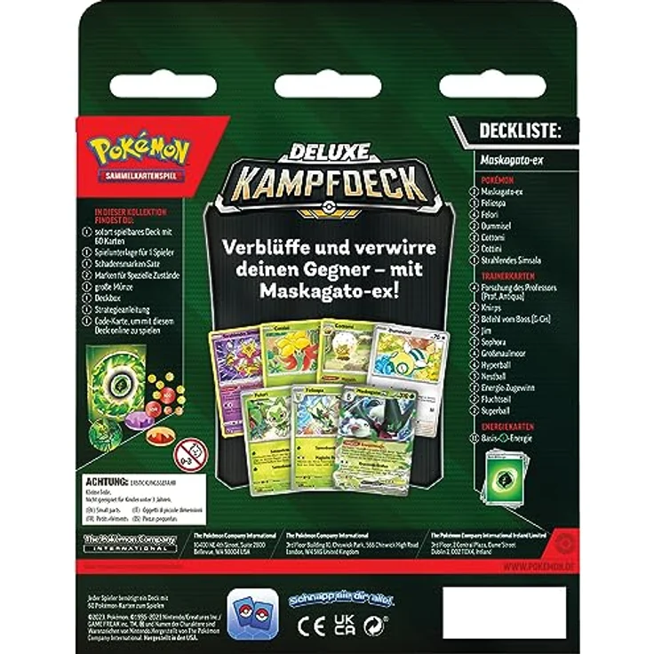 The Pokemon Company Pokémon Deluxe-Kampfdeck Maskagato-ex, 60 Karten mit 310 Lebenspunkten und Spielunterlage – Bild 4