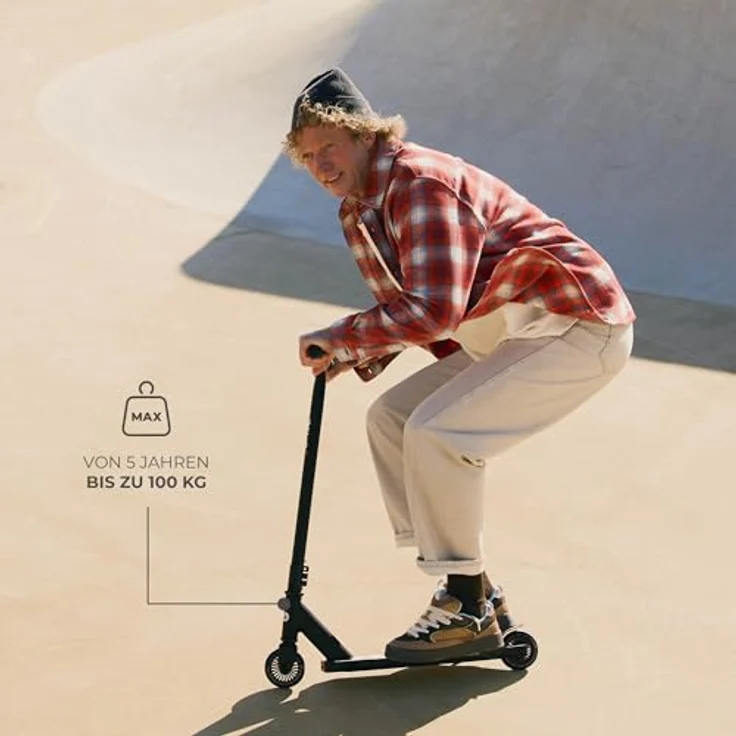Kinderkraft Solis Sportroller, City-Roller für Kinder und Erwachsene, stabile Konstruktion, schnelle PU-Räder, rutschfeste Plattform, Fußbremse, Grün – Bild 3