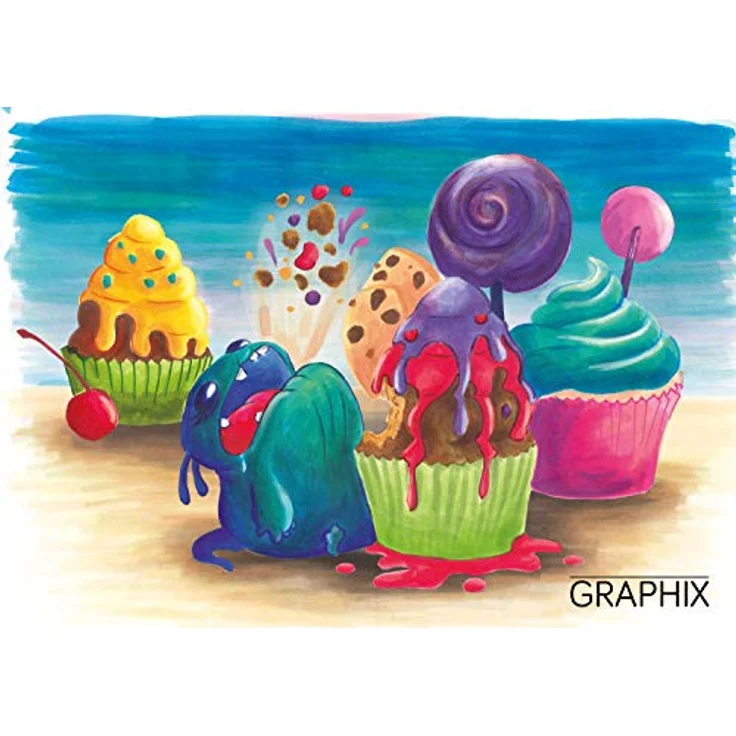 Marabu Sketch Marker Graphix 12er Set Sugarholic, brillante schnelltrocknende alkoholbasierte Tinte, geruchsarm und wasserfest – Bild 5