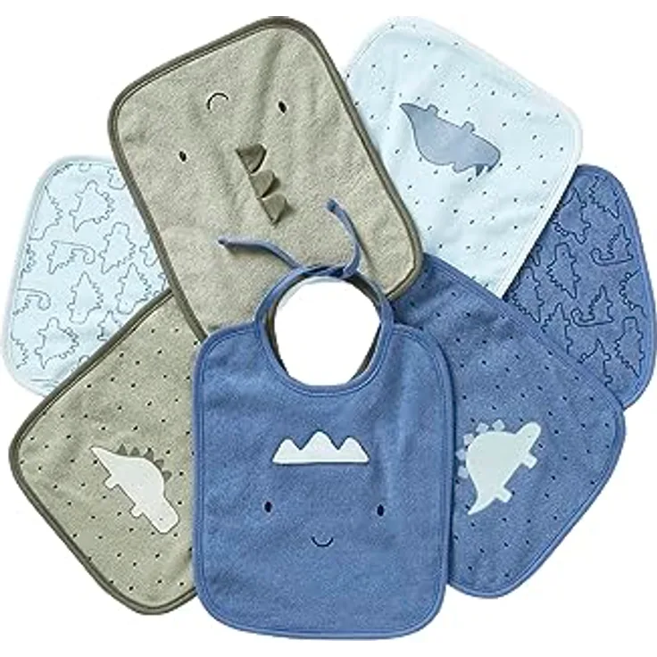 Vertbaudet 7er-Pack Baby Lätzchen Oeko-Tex farblich Sortiert Dino