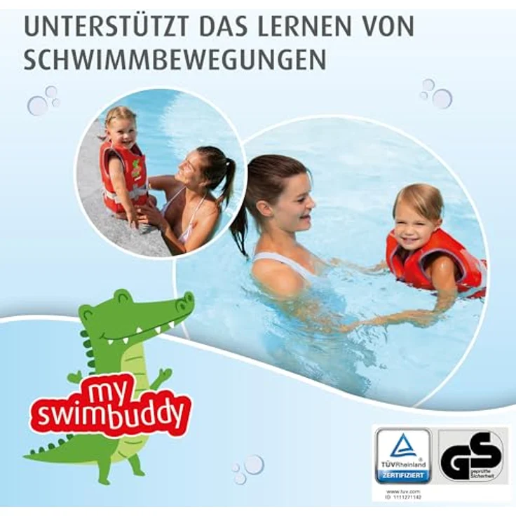 Reer myswimbuddy Schwimmlernweste | Schwimmhilfe für Babys und Kleinkinder | Größe S | Neopren | 15-19kg | Blau – Bild 4
