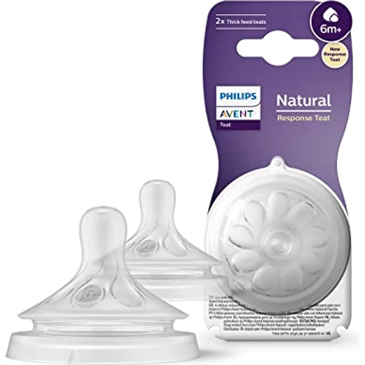 Philips Avent Natural Response Sauger – 2x Sauger für Babyflaschen mit Durchflussstärke 6, BPA-frei, für Babys ab 6 Monaten (Modell SCY966/02) – Bild 1