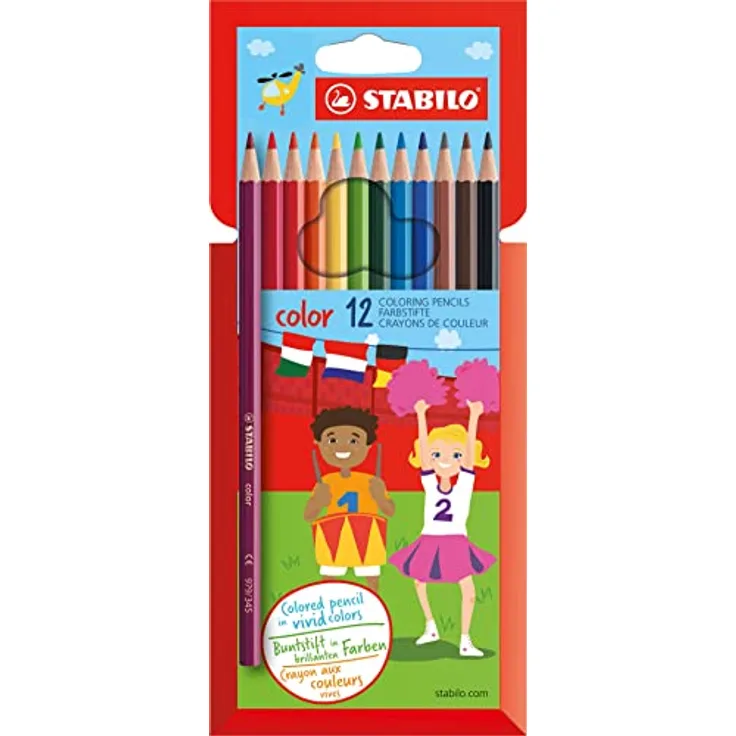 Buntstift - STABILO color - 12er Pack - mit 12 verschiedenen Farben