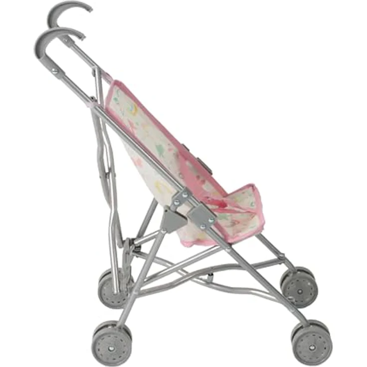 Bayer Chic 2000 Puppenbuggy Funny, Mini-Buggy für Puppen bis 50 cm, zusammenklappbar, Schmetterlinge rosa/pink, Schieberhöhe 55 cm – Bild 2