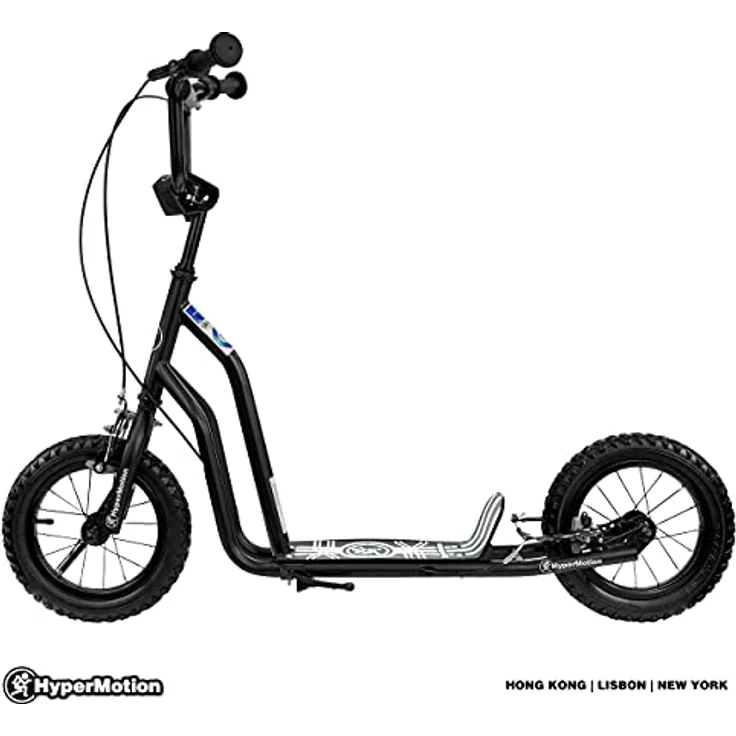 HyperMotion Roller Viva 12, Tretroller für 12 bis 50 kg mit massivem Stahlrahmen, höhenverstellbar 78-85 cm, 30 cm aufblasbare Räder, schwarz – Bild 4