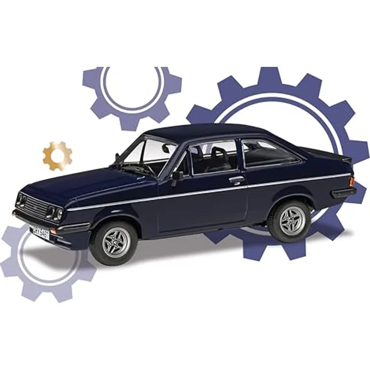 Corgi VA14909 Ford Escort Mk2 RS2000, Druckgussmodell in Mitternachtsblau, Richard Hammonds „Das kleinste Zahnrad“ Edition