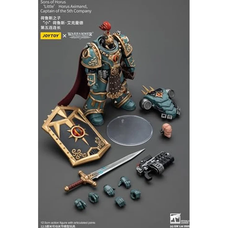 JOYTOY Warhammer Sons of Horus 'Little' Horus Aximand, Captain der 5. Firma, 1/18 Maßstab, 12,4 cm, hochdetaillierte Sammelfigur mit modularen Zubehörteilen und authentischer Rüstung – Bild 3