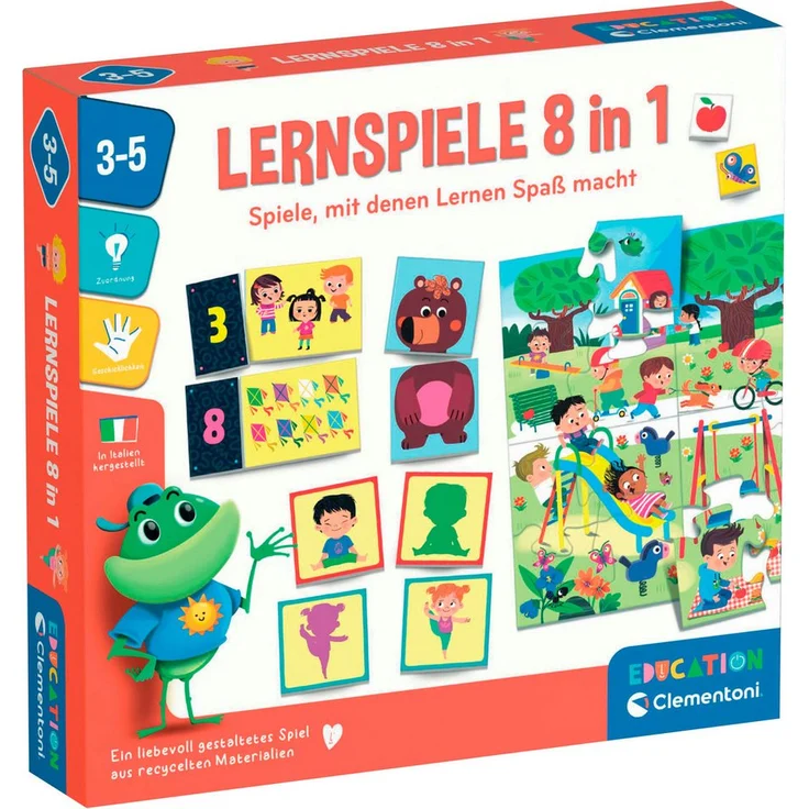 Clementoni® Spiel Education, Lernspiel 8 in 1 mit Puzzles, Memory und Bingo, Made in Europe – Bild 1