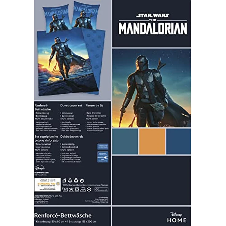 Star Wars Wende Bettwäsche Set The Mandalorian 2 tlg. 135 x 200 cm 80 x 80cm - Preisvergleich – Bild 6
