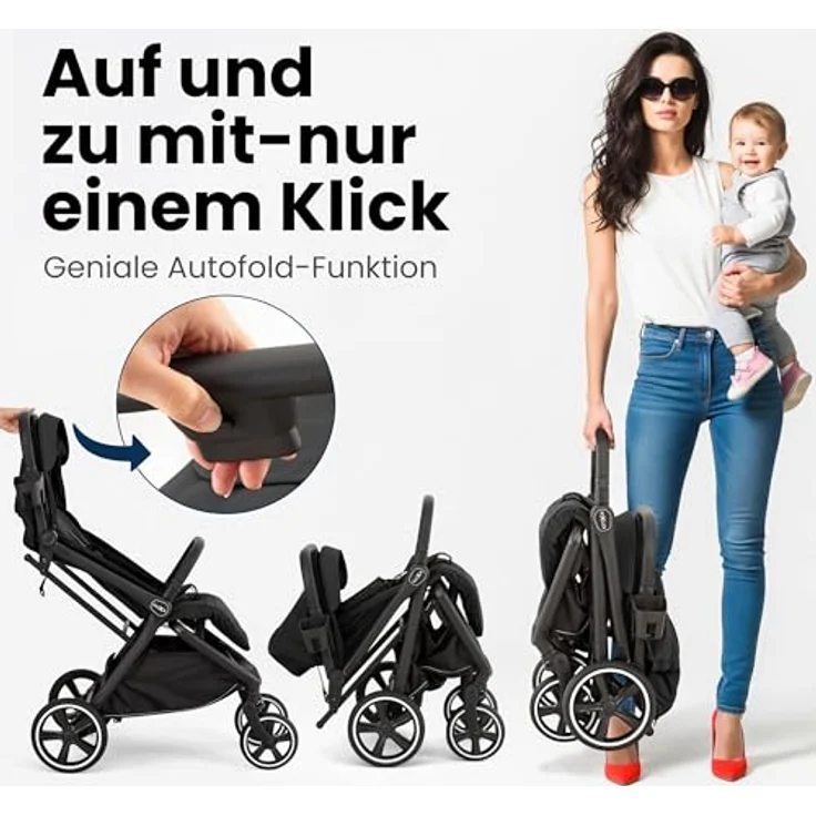 Hartan Kinder-Buggy Clixx, kompakter Buggy mit Regenschutz, Cupholder und großen Rädern – Bild 4