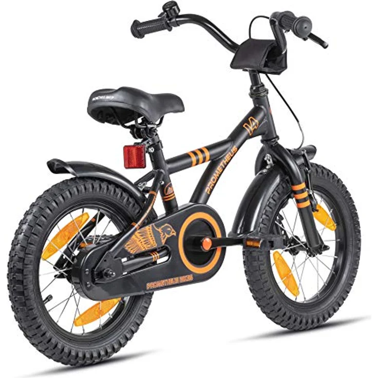 PROMETHEUS BICYCLES Kinderfahrrad 14 Zoll ab 4 Jahren - Kinder Fahrrad Mädchen Jungen Fahrrad Kinder mit Stützräder Rücktrittbremse in Schwarz Matt Orange

(Das ist der fertige Titel, der allen oben genannten Kriterien entspricht.) – Bild 3