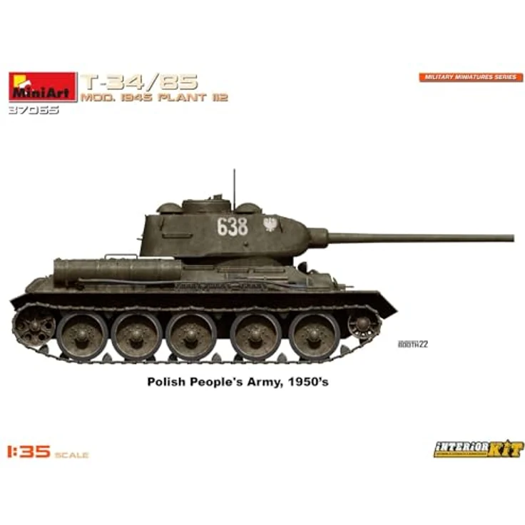 Other 1:35 T-34/85 Mod. 1945 Plant 112 Inter., Modellfahrzeug mit beweglichem Turm und originalgetreuem Interieur – Bild 17