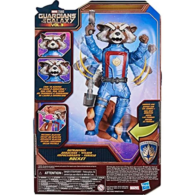 Marvel Press Guardians of The Galaxy Vol. 3, Marvel's Rocket Actionfigur mit beweglichen Augenbrauen, für Kinder ab 4 Jahren – Bild 3