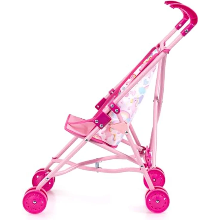 Bayer Puppenbuggy Set mit Puppe, fröhliche Farbkombination, geeignet für Puppen bis 46 cm – Bild 2