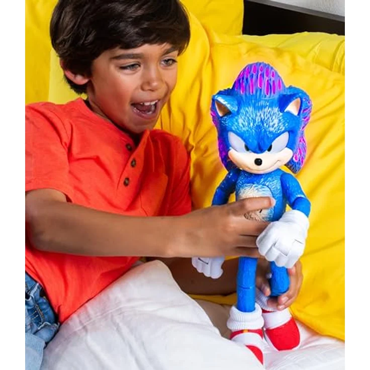 Sonic The Hedgehog 3 Sprechende Figur, 30 cm / 12 Zoll, mit leuchtenden Augen und über 30 kultigen Sätzen, interaktiv, für Kinder ab 3 Jahren – Bild 2