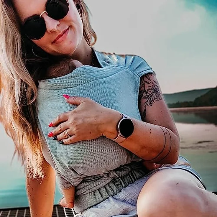 Hoppediz Babytrage Hop-Tye Advanced, Halfbuckle mit Tuchträger, ab Geburt (2,5 - 20 kg) – Bild 3