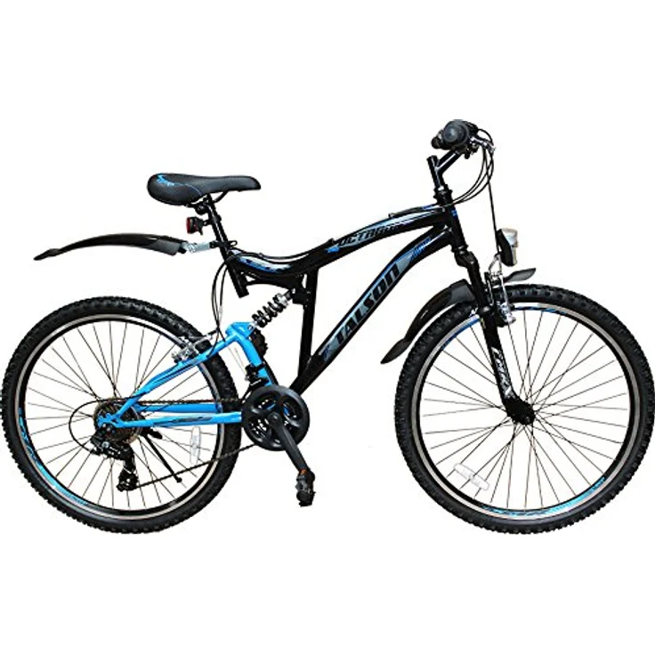 26 Zoll Mountainbike Fahrrad MIT VOLLFEDERUNG & Beleuchtung 21-Gang Shimano OXT Black – Bild 2