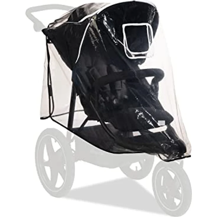 Hauck Universal Regenschutz Buggy mit 3 Rädern, Reflektierende Umrandung, Kontakt-Fenster, Gute Luftzirkulation, Einfache Befestigung, Kompatibel mit hauck Runner Serie, Transparent – Bild 1