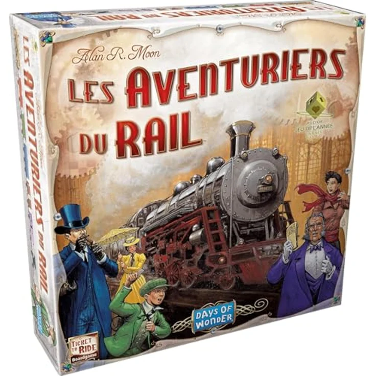 Days of Wonder Adventurer Bahn USA, Brettspiel zur Verbindung von Städten durch Waggonkarten, Französisch – Bild 1
