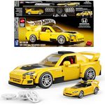 Mattel Brick Shop Hot Wheels Speed Honda S2000, Modellfahrzeug im Maßstab 1:32 mit individuellen Aufklebern und exklusivem Metall-Auto im Maßstab 1:64