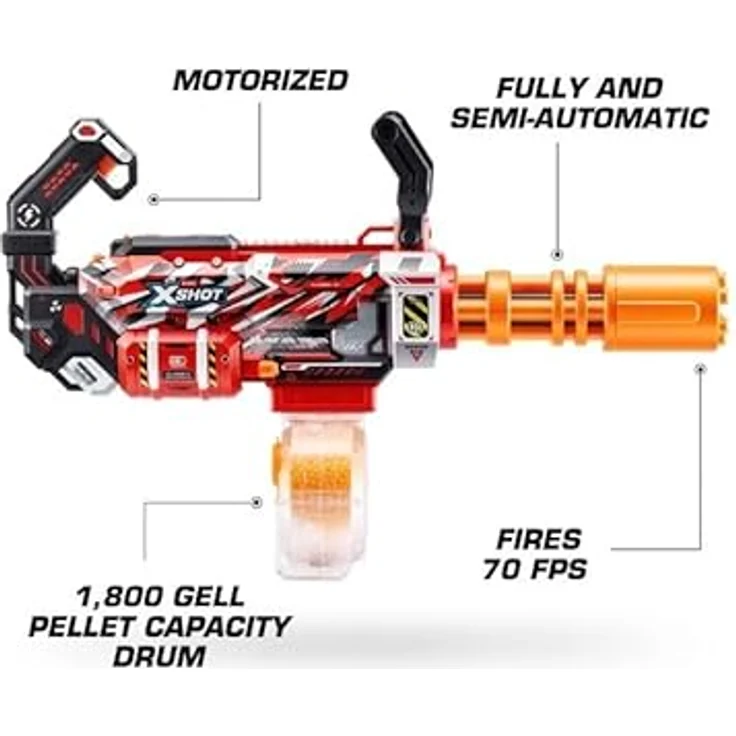 Zuru X-SHOT Hyper Gel Gattlin Blaster, motorisiert mit Gel-Kugeln für schnelles Schießen, geeignet ab 14 Jahren – Bild 4