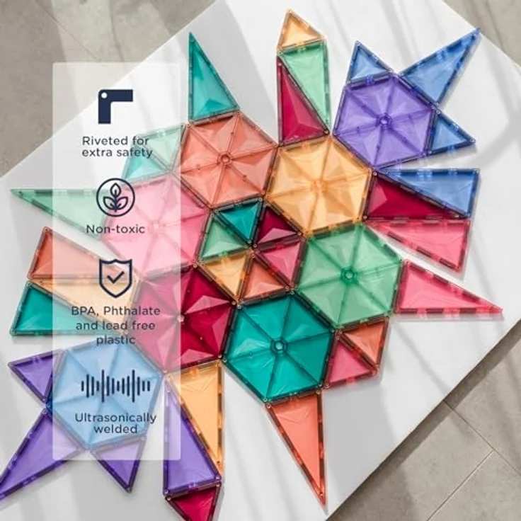 Connetix Pastel Geometry Pack Magnetspielebausteine, (Open Play, 40 Teile), ab 3 Jahren – Bild 3